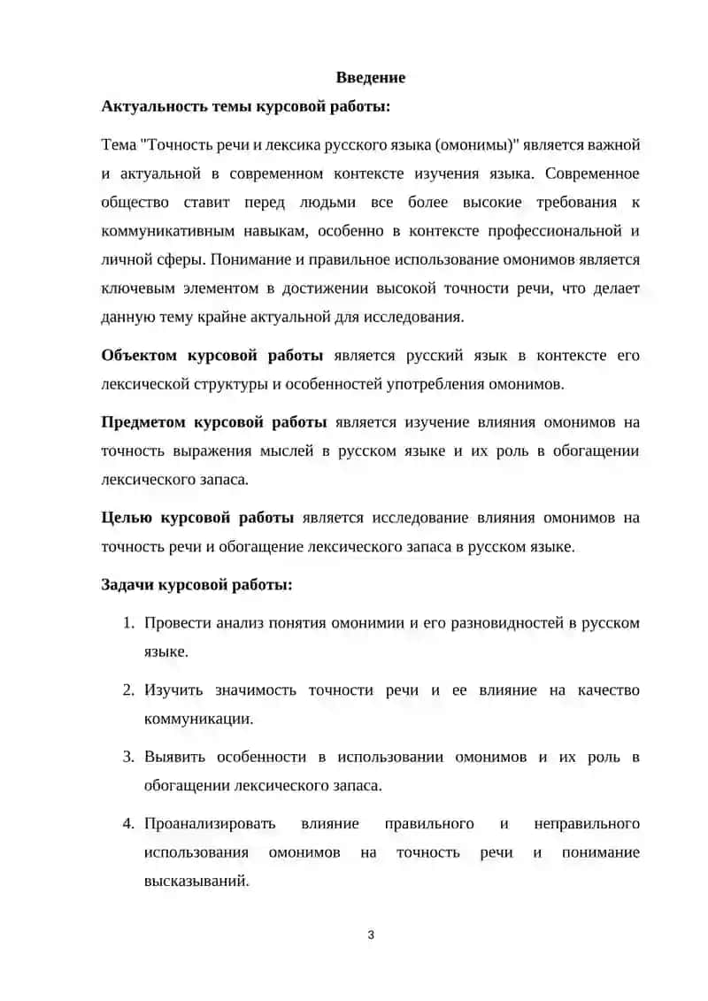 Kurs ishlari - Точность речи и лексика русского языка (омонимы) 3