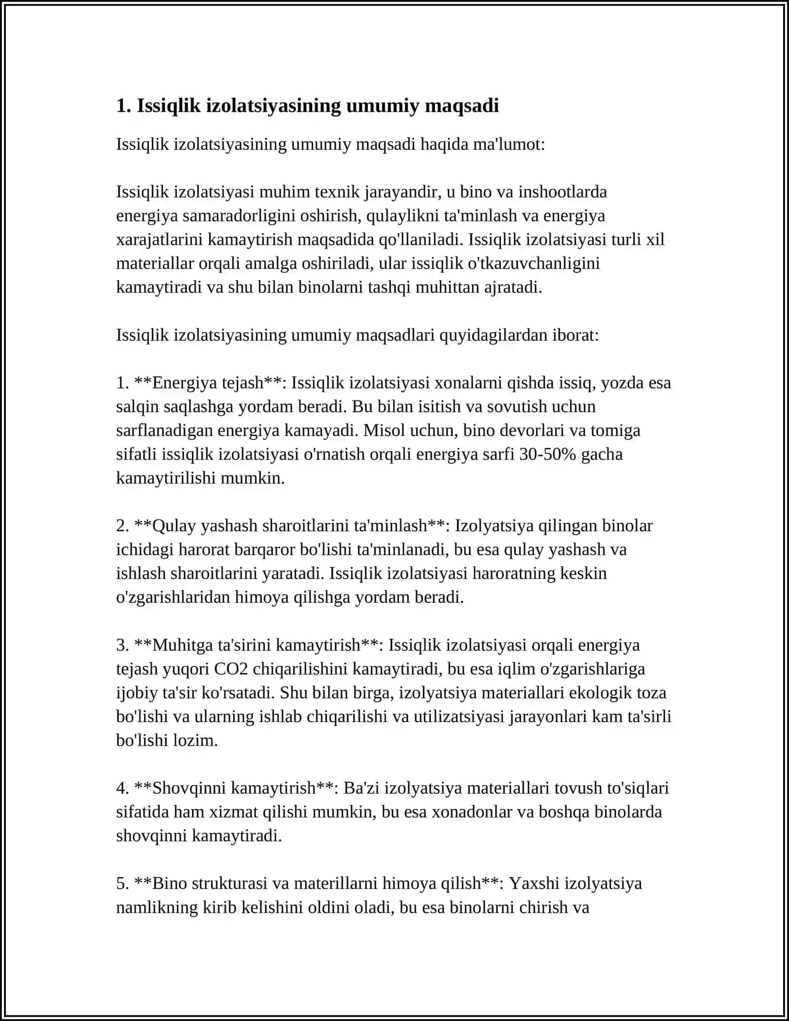QOZON QURILMASI QUVURLAR UCHUN ISSIQLIK IZOLYATSIYASINI TANLASH VA TAVSIYALAR ISHLAB CHIQISH 3