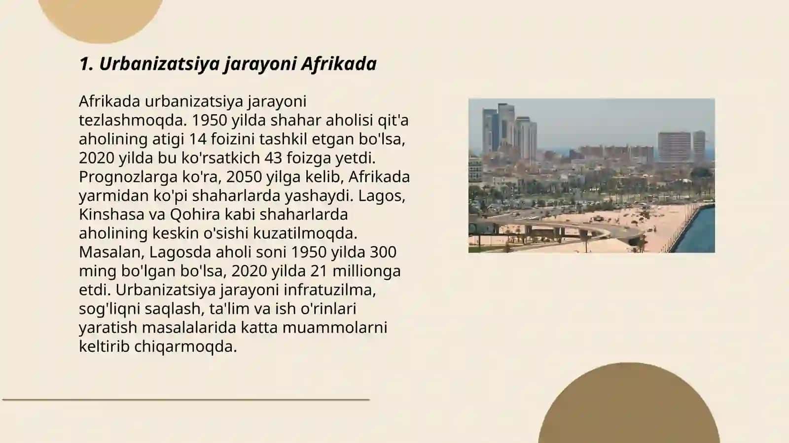 Afrika Davlatlari urbanizatsiyasi va demografiyasi 3