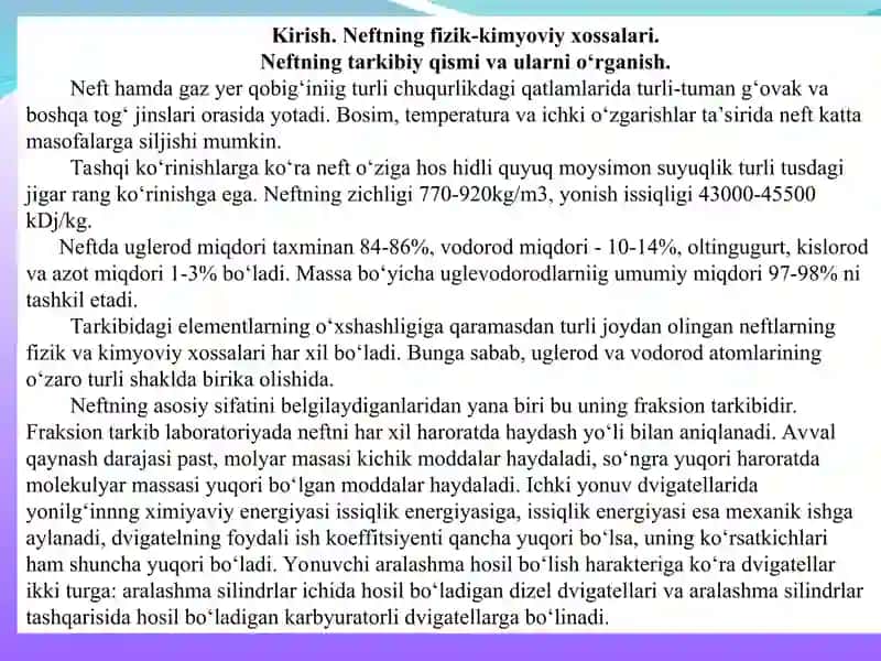 Neft kimyoviy-xususiyatlari 3