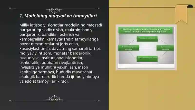 Milliy iqtisodiy islohotlar modelining xususiyatlari 3