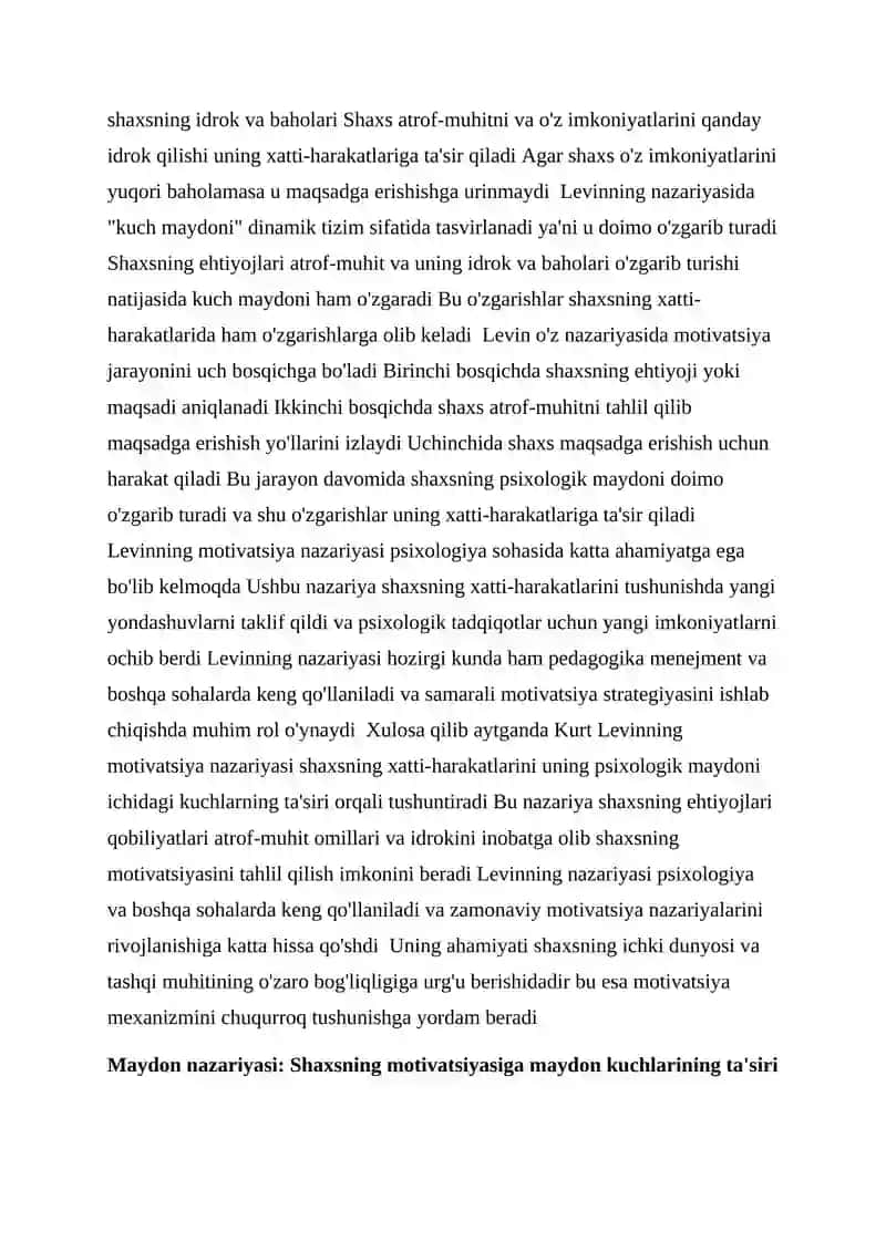 Kurt Levinning motivatsiya nazariyasi haqida umumiy ma'lumot 3
