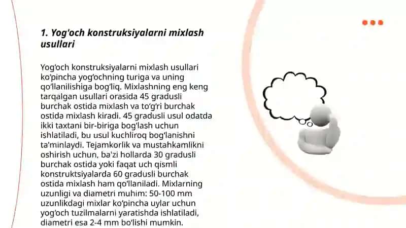Yog'och kansturuksiyalarning biriktirish usullari 3