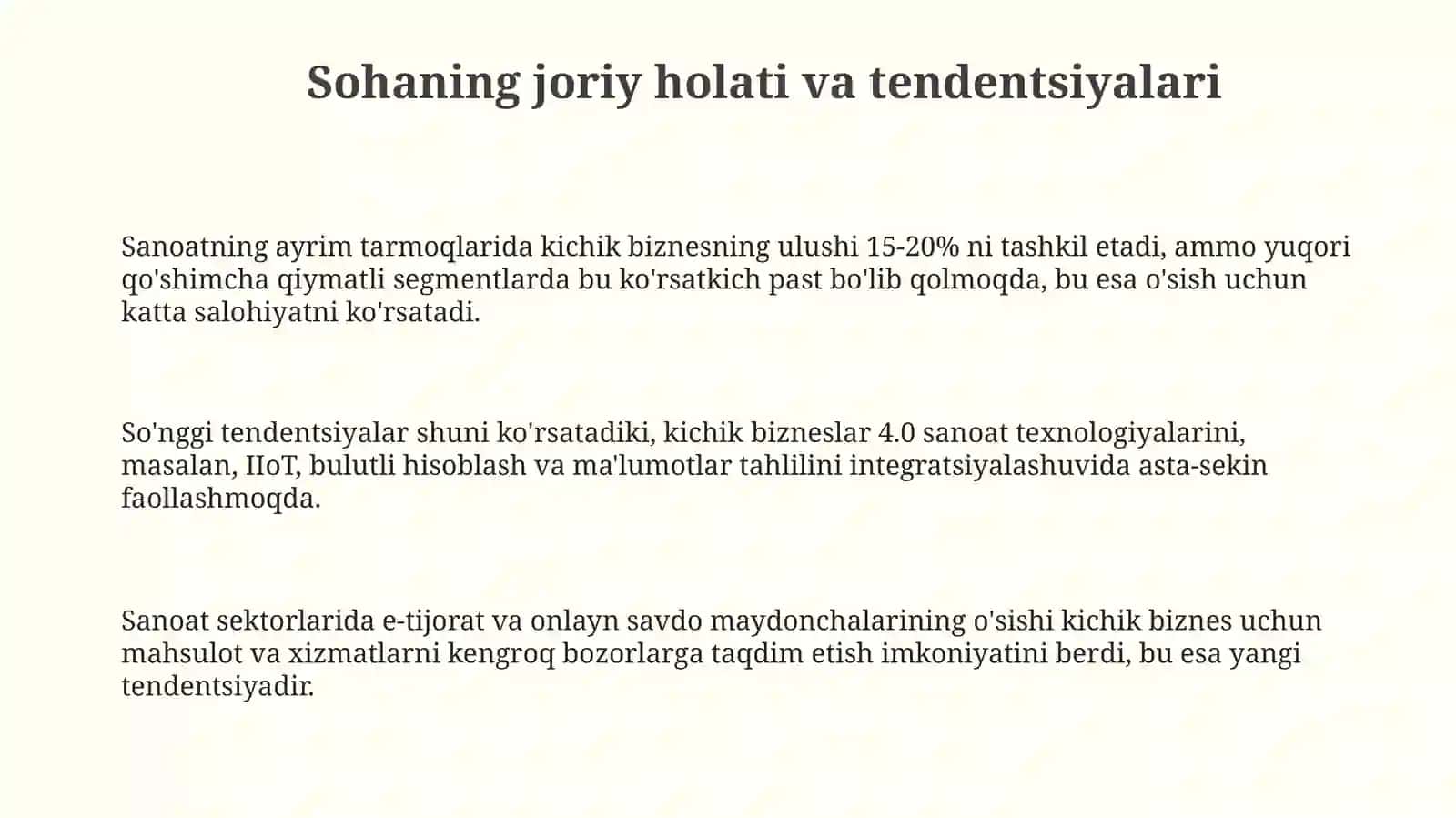 Sanoattarmoqlaridakichikbiznesnirivojlantishistiqbollari 3