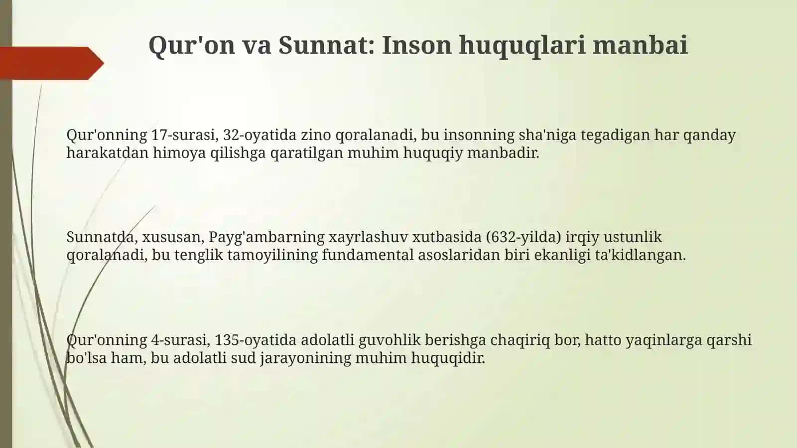 Islomda inson huquq va erkinliklarini taminlashining oziga hos jihatlari 3