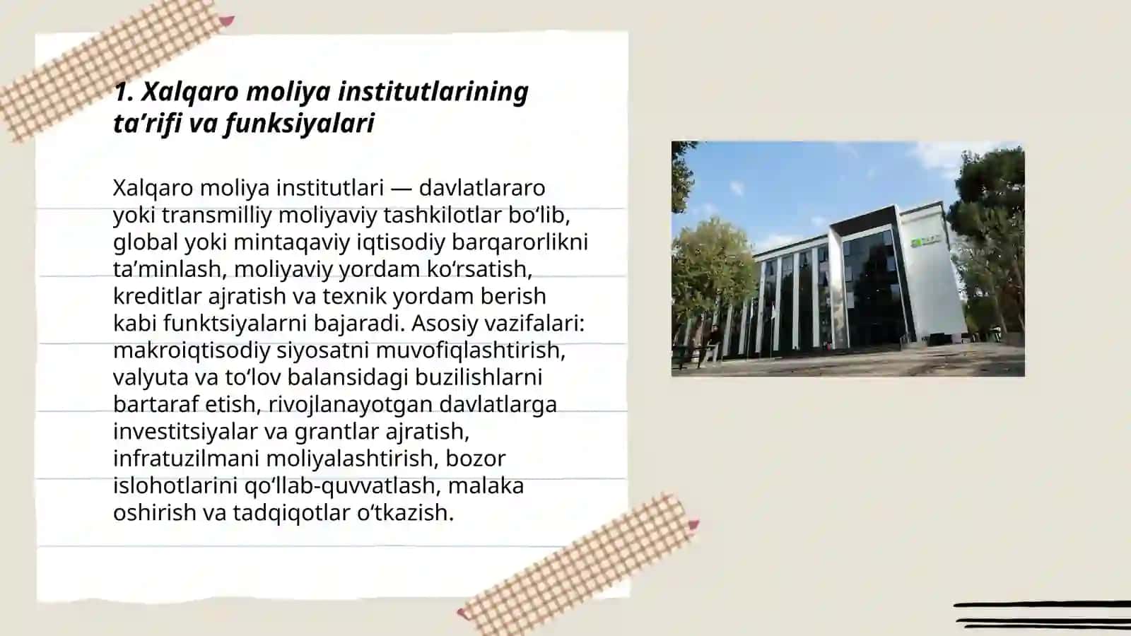 Xalqaro moliya institutlarining taʼrifi va funksiyalari 3