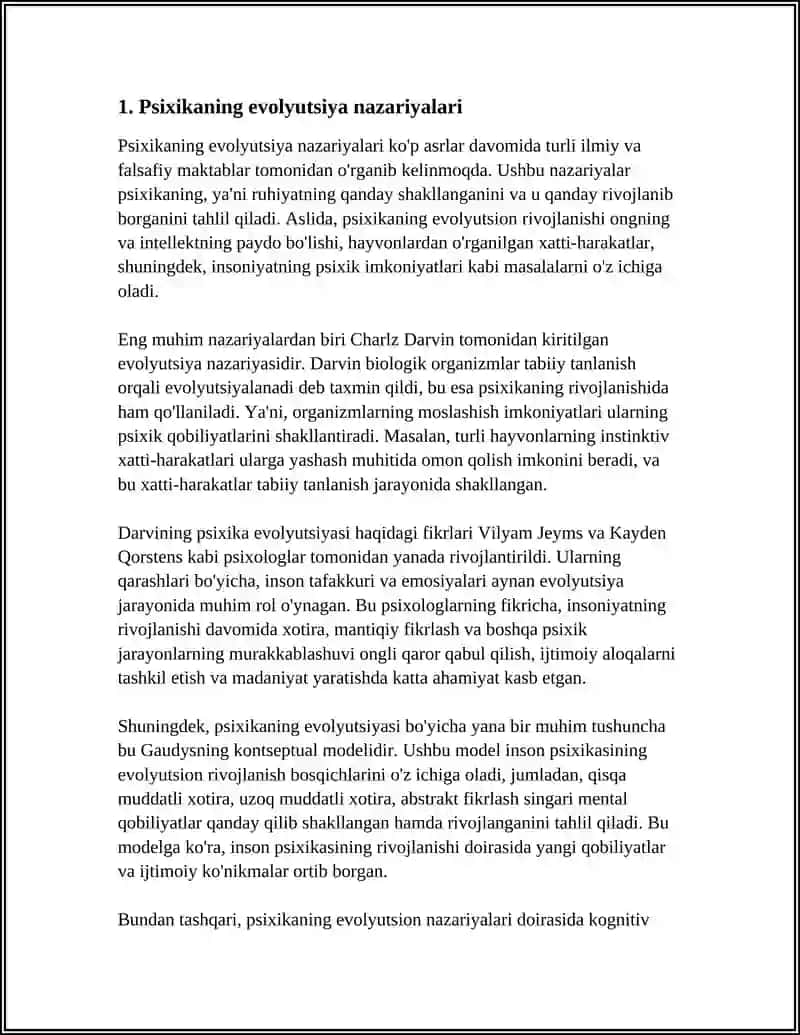 PSIXIKANING EVOLUTSIYASI VA RIVOJLANISHI 3
