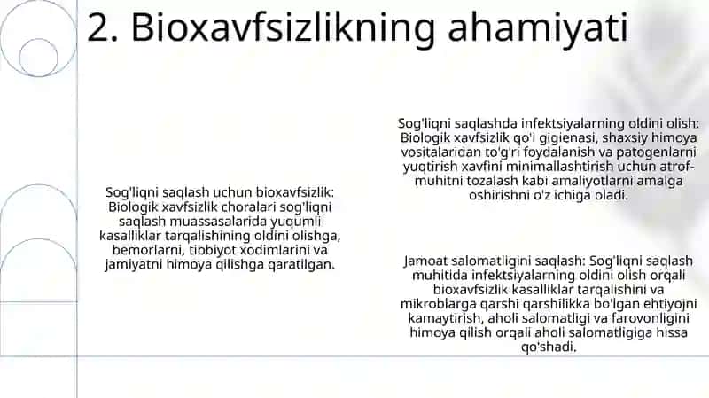 Inson Sog'Ligini Saqlashda Bioxavfsizlikni Ta'Minlash 3