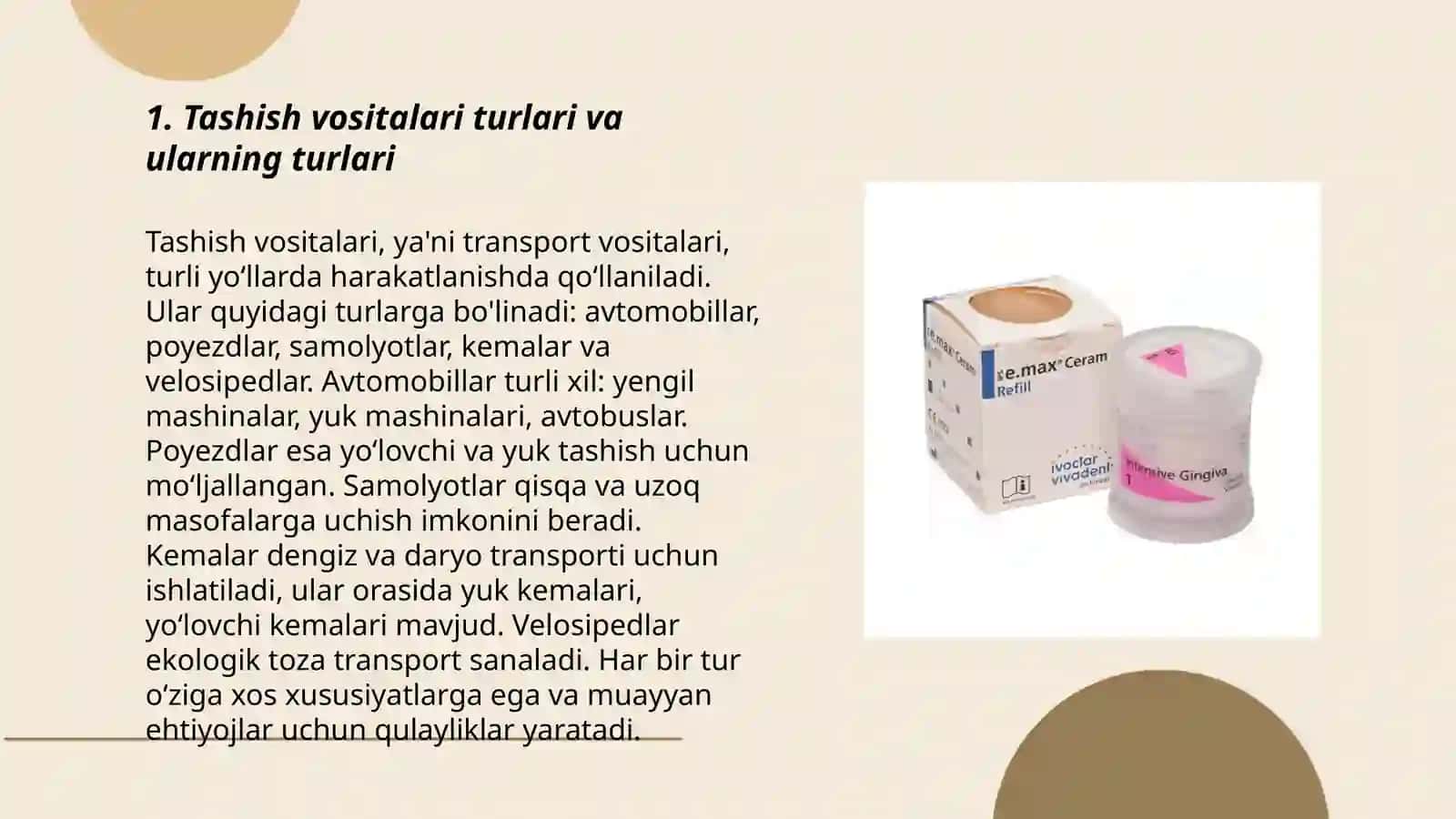 Detal va yarim fabrikatlarini tashish vositalari 3
