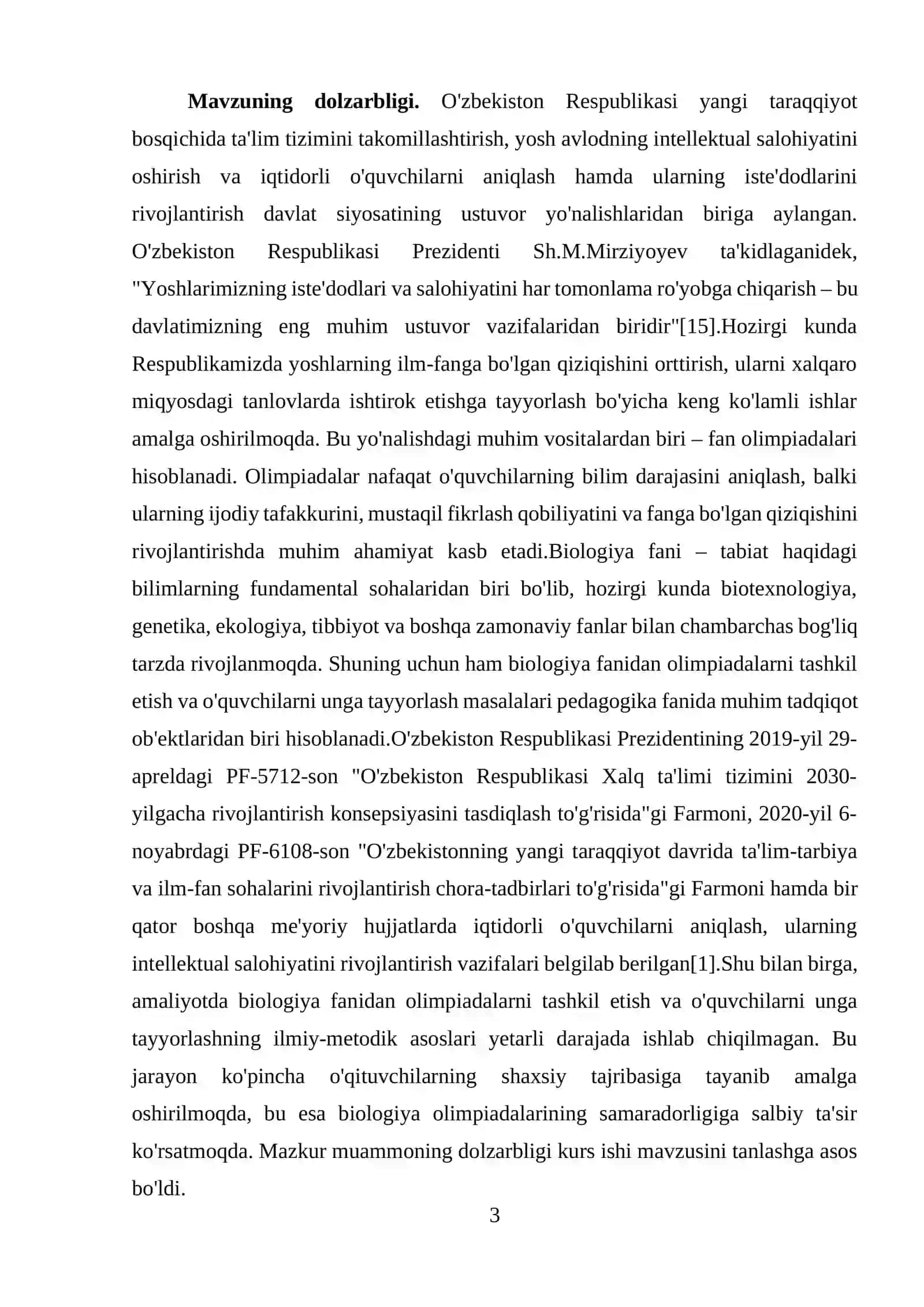 BIOLOGIYA FANIDAN OLIMPIADALARNI TASHKIL ETISH METODIKASI 3
