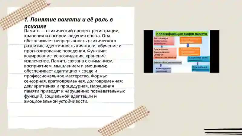 Понятие памяти и ее нервно-физиологические основы 3