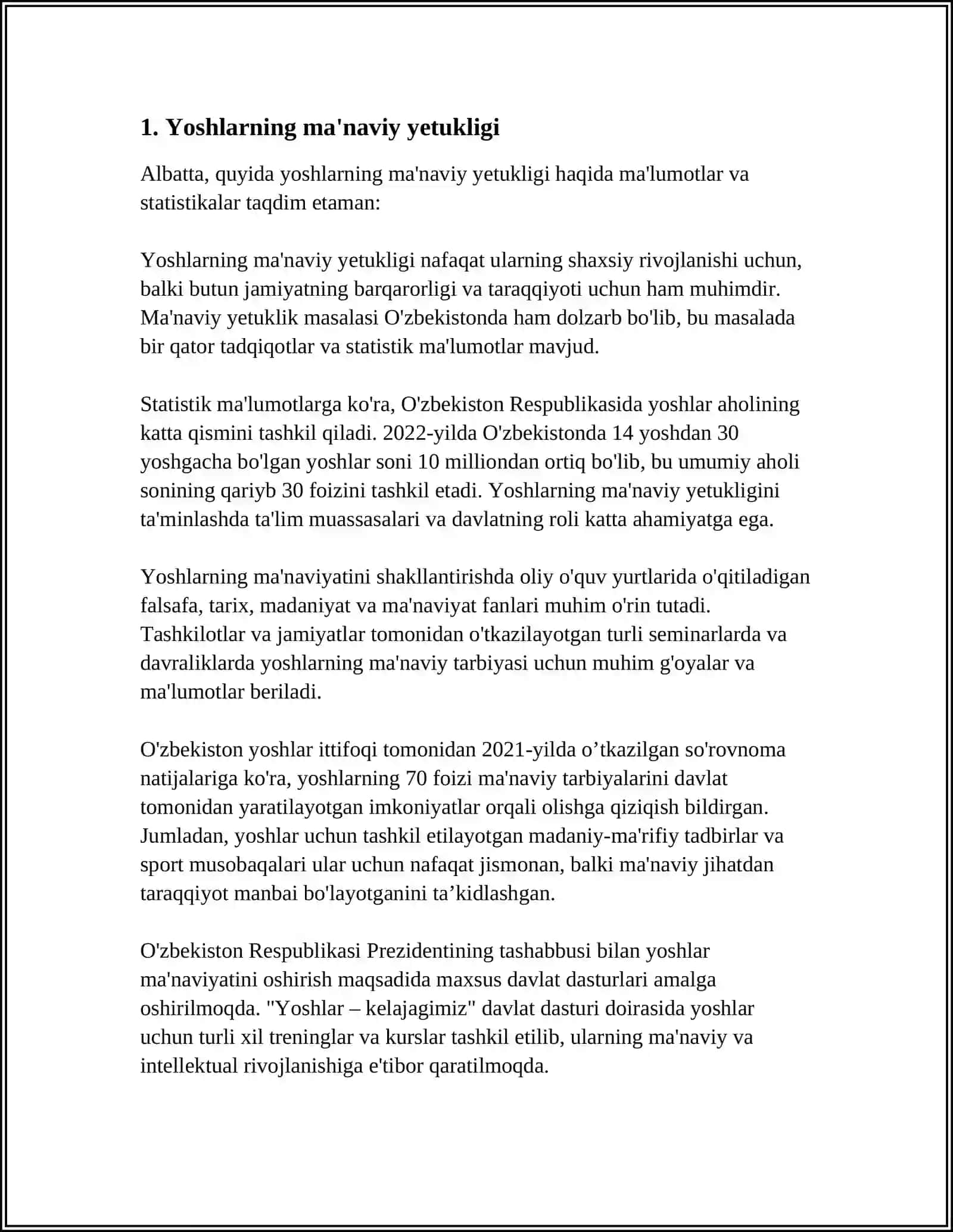 MUHAMMADXÒJA BEHBUDIYNING "YOSHLARGA MUROJAAT"MAQOLASINING ZAMONAVIY YOSHLAR UCHUN TARBIYAVIY AHAMYATINI IZOHLAB BERING 3