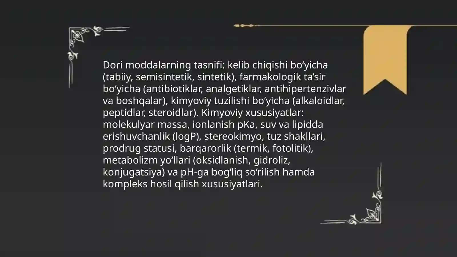 Dori moddalari bilan ishlashni o'rganish 3