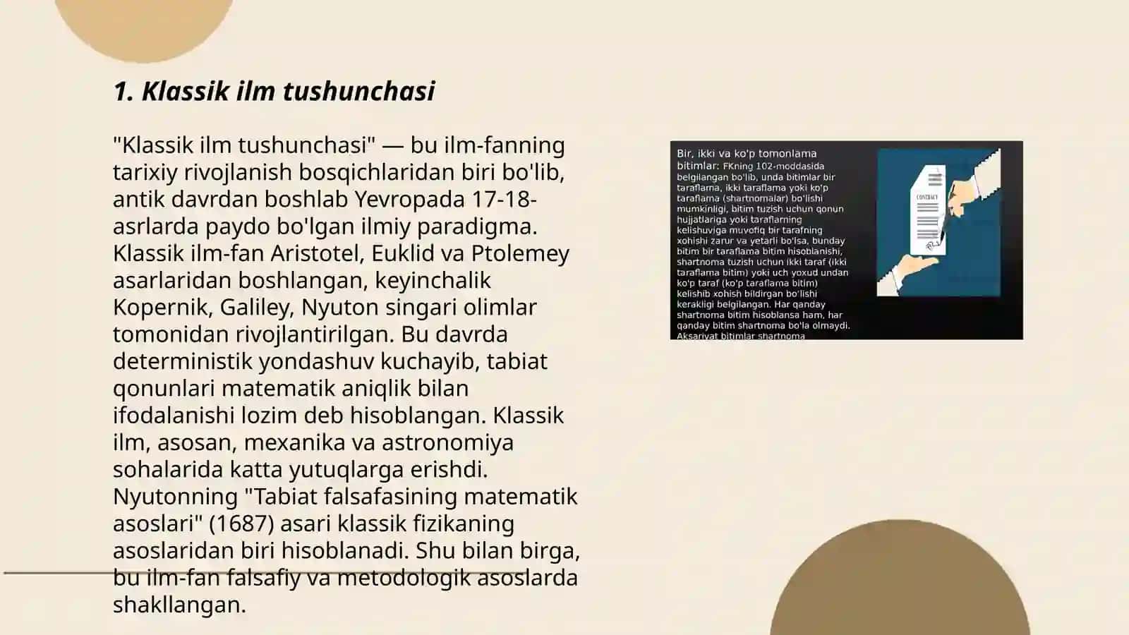 Klassik ilm tushunchasi va ideallari 3