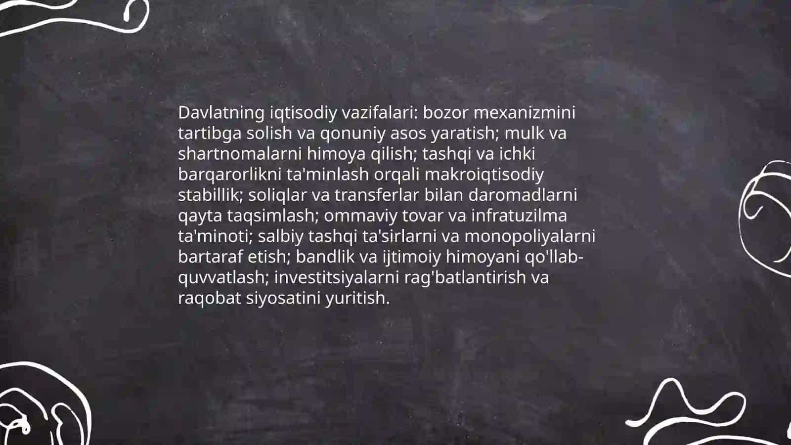 Davlatning iqtisodiyotdagi roli va iqtisodiy siyosatning asosiy yo'nalishlari 3