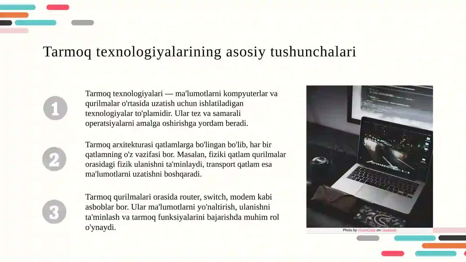 Tarmoq ilova va texnologiyalarining umumiy tushunchalari 3