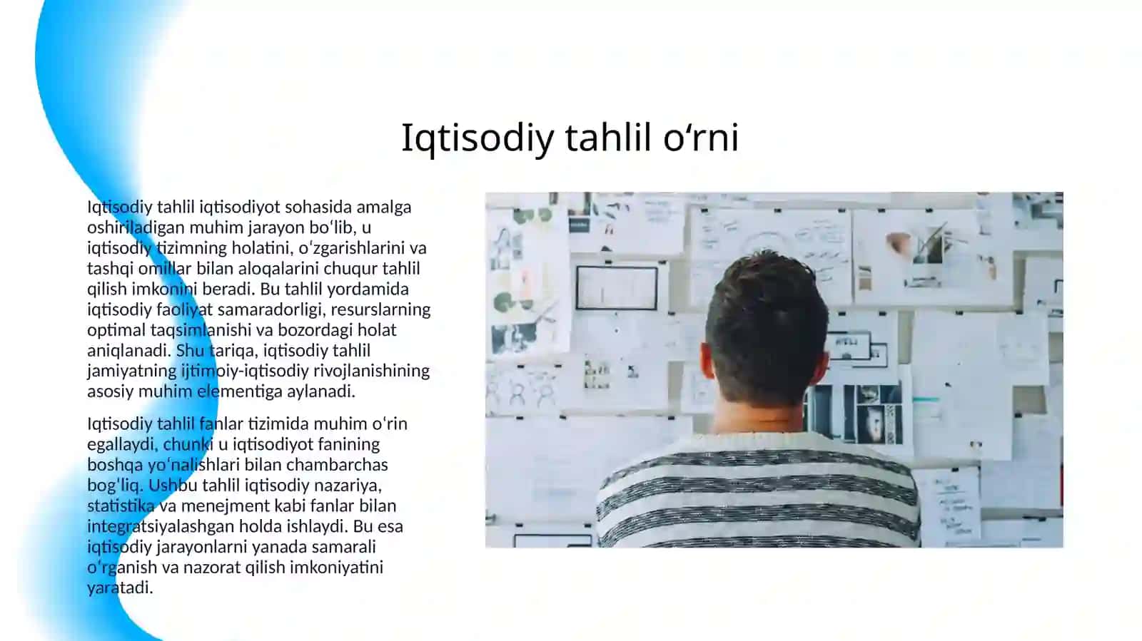 FANLAR TIZIMIDA “IQTISODIY TAHLIL”NING O‘RNI 3