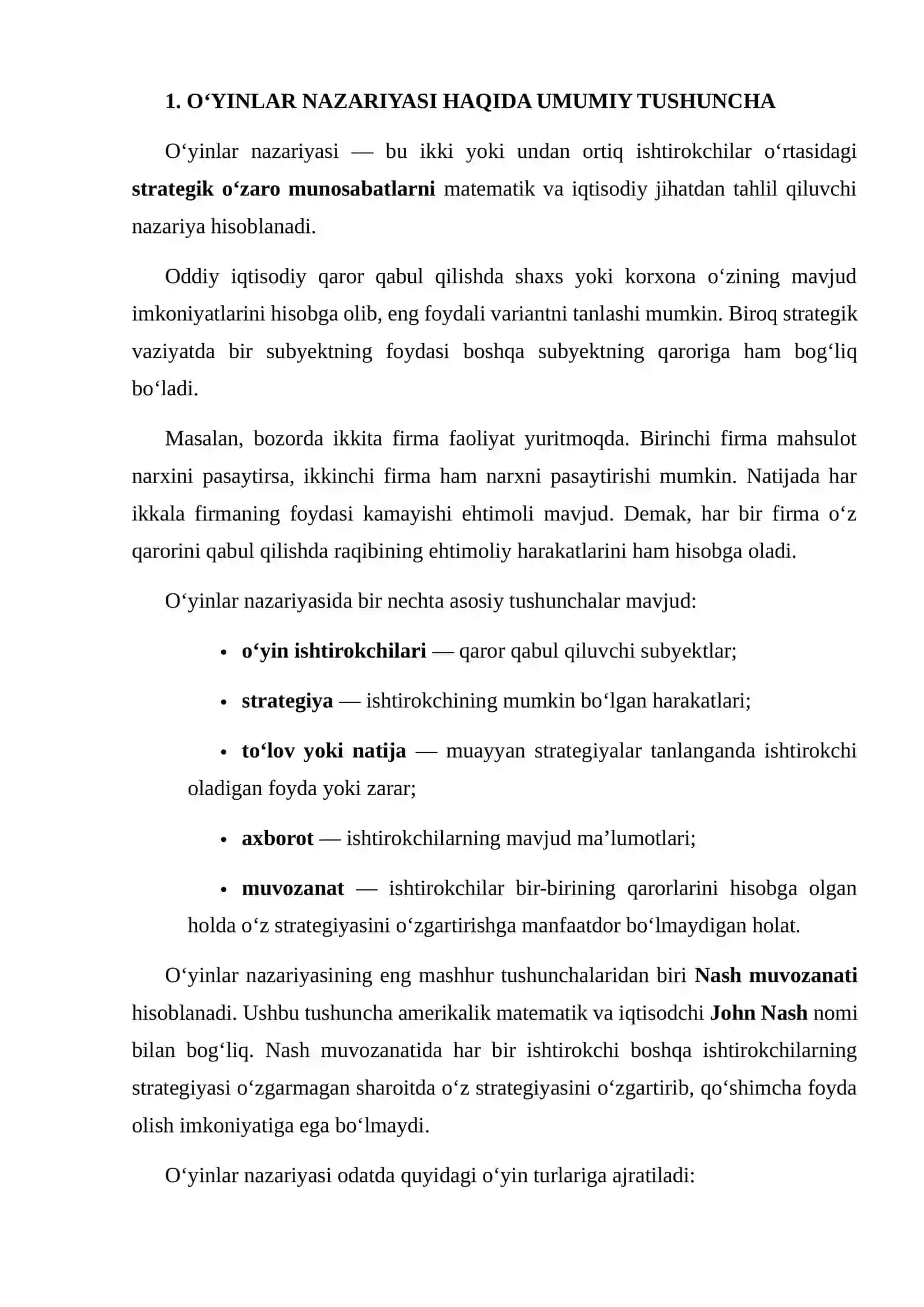 RIVOJLANISH IQTISODIYOTIDA O‘YINLAR NAZARIYASINING QO‘LLANILISHI 3