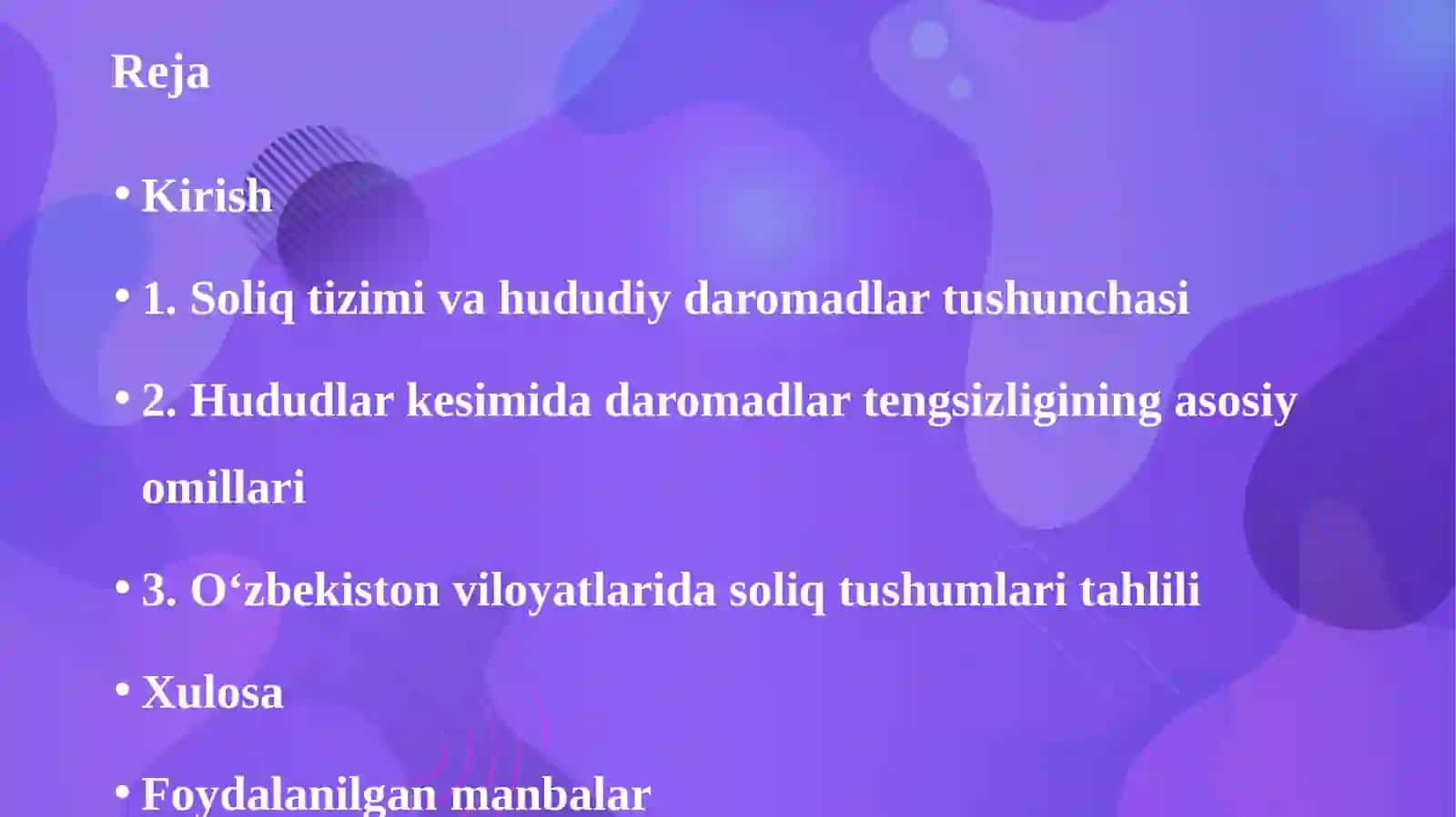 Soliq tizimida hududlar kesimida daromadlar tengsizligi 3