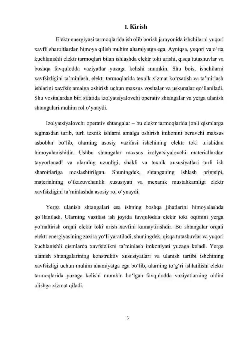 Izolyatsiyalovchioperativ shtangalarva yerga ulanish shtangalari 3