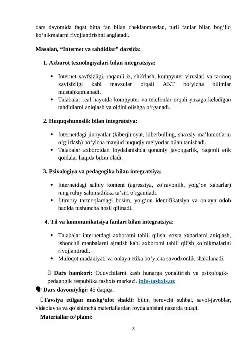 “Kelajak soati” darsining Oliy taʼlim muassasalari talabalari uchun mashg‘ulot ssenariysi 3