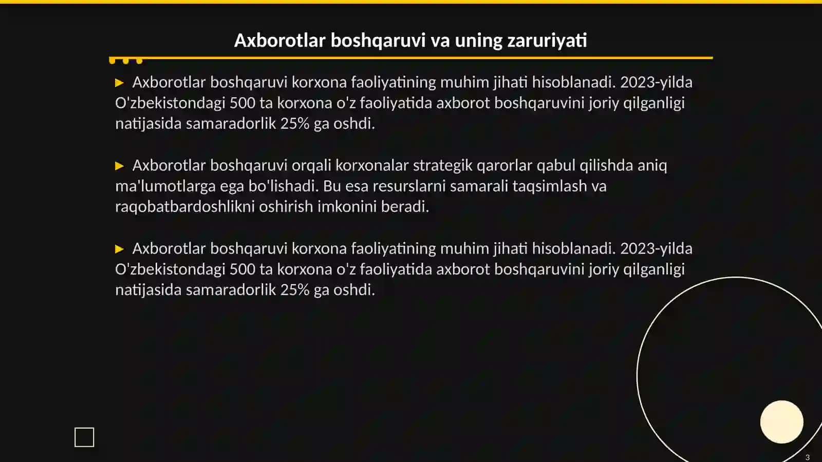 Korxona faoliyatini boshqarishni axborotlar bilan ta'minlashning o'ziga xos xususiyatlari 3