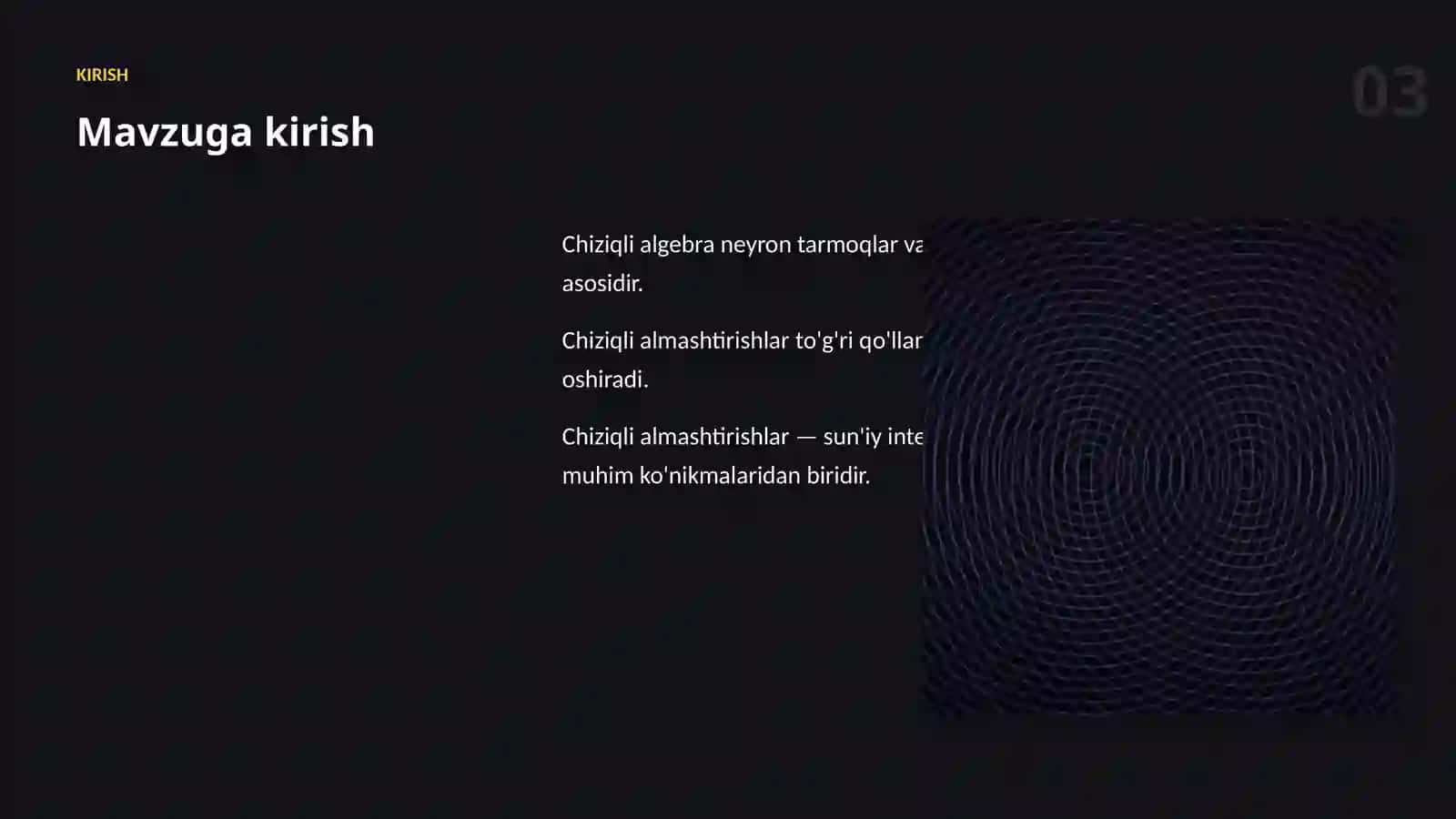 Chiziqli Algebra va AI 3