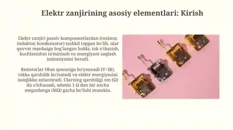 Elektr zanjirining asosiy elementlari: Kirish 3
