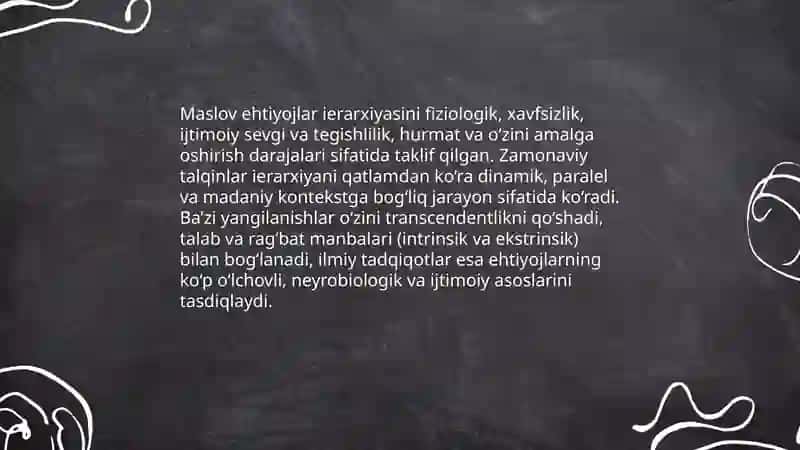 Ehtiyoj, motiv, faoliyat va ustanovka. Shaxs. Shaxsborasidagi psixologik konsepsiyalar 3