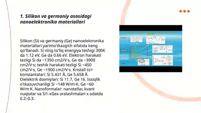 Silikon va germaniy asosidagi nanoelektronika materiallari 3