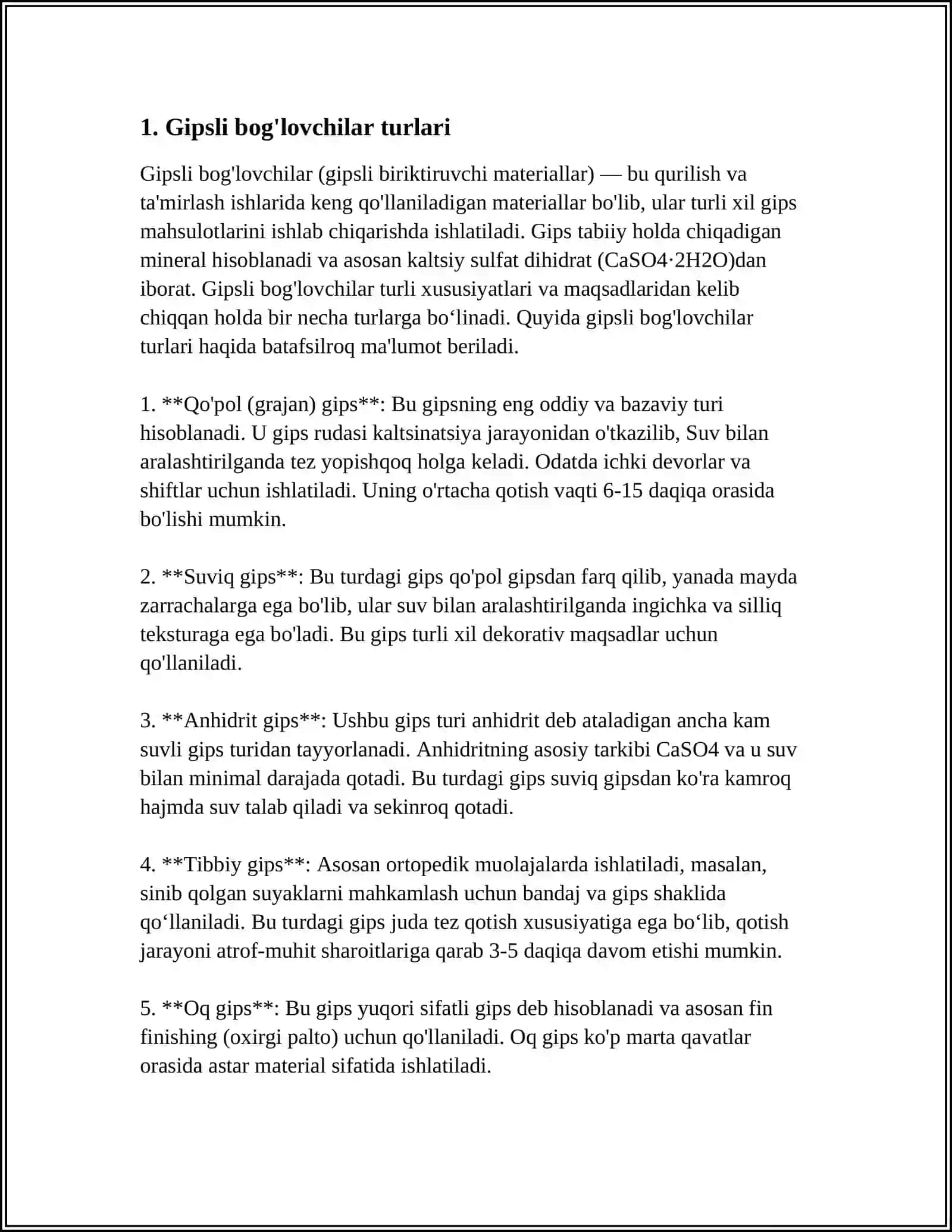 GIPSLI BOG'LOVCHILAR VA GIPS DEGIDRATATSIYASI 3