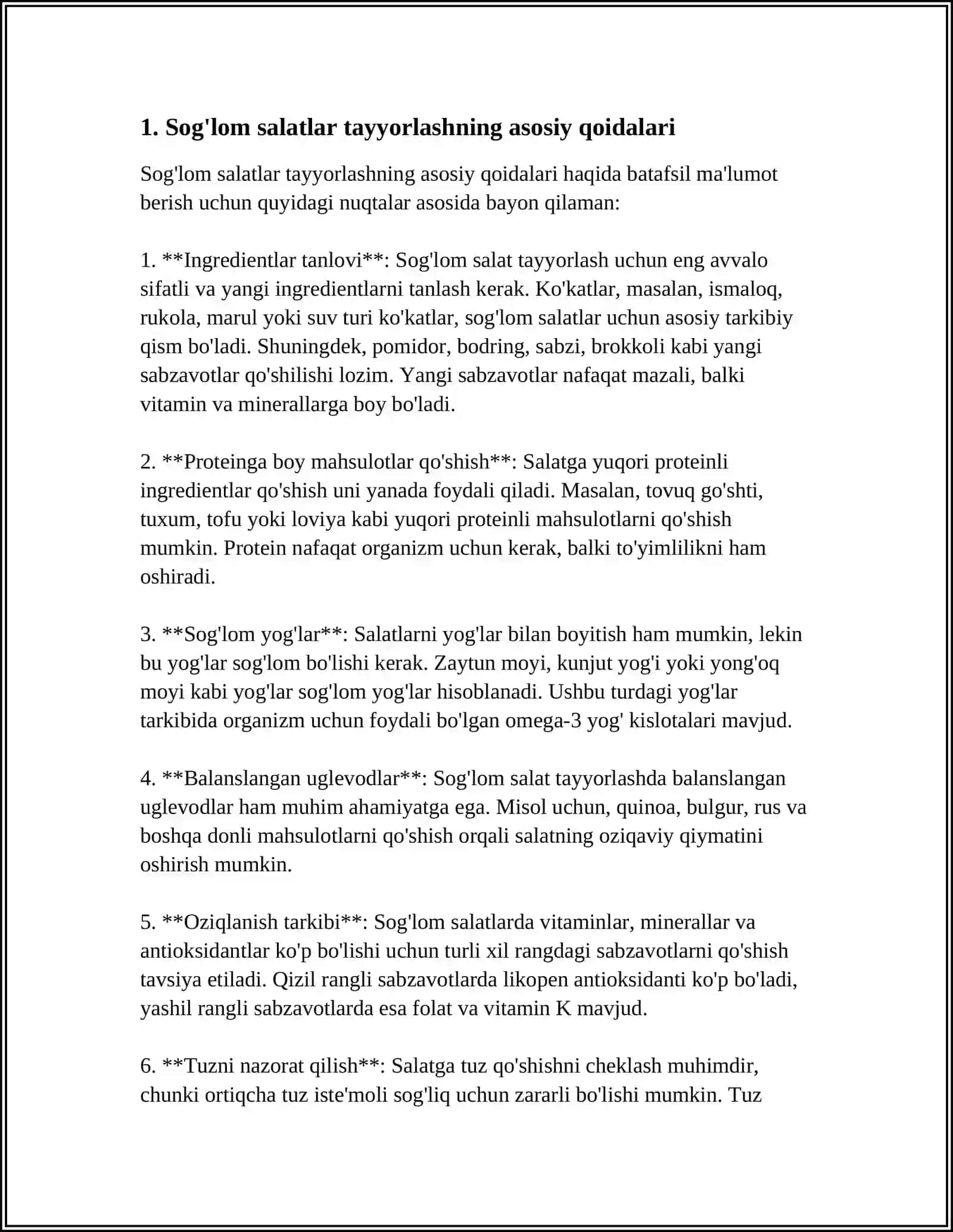 TÒYIMLI SALATLAR TAYYORLASH TEXNALOGIYASINI ÒRGATISH USLUBLARI 3
