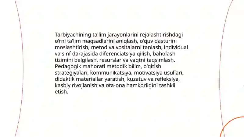 Talim jarayonlarini tashkil etishda tarbiyachining oʻrni va pedagogik mahorati 3