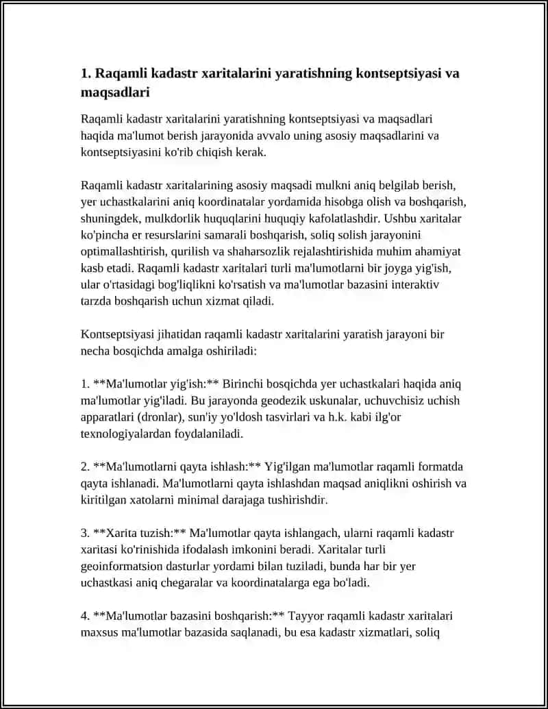 RAQAMLI KADASTR XARITALARINI YARATISH METODIKASI 3