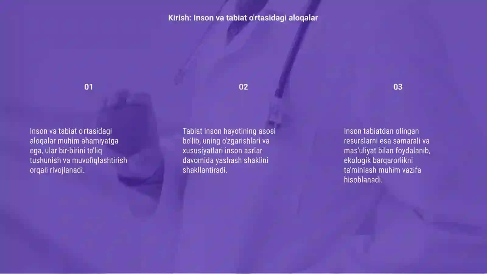 Inson rivojlanishida tabiatni roʻli haqidagi masalalarni yoritish 3