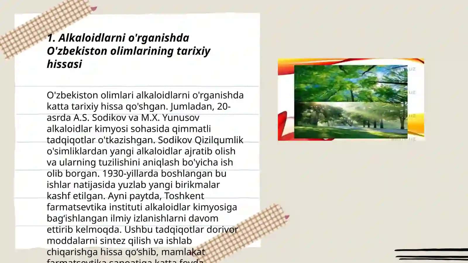 Alkaloidlarni o'rganishda Vatan olimlarining tutgan o'rni 3