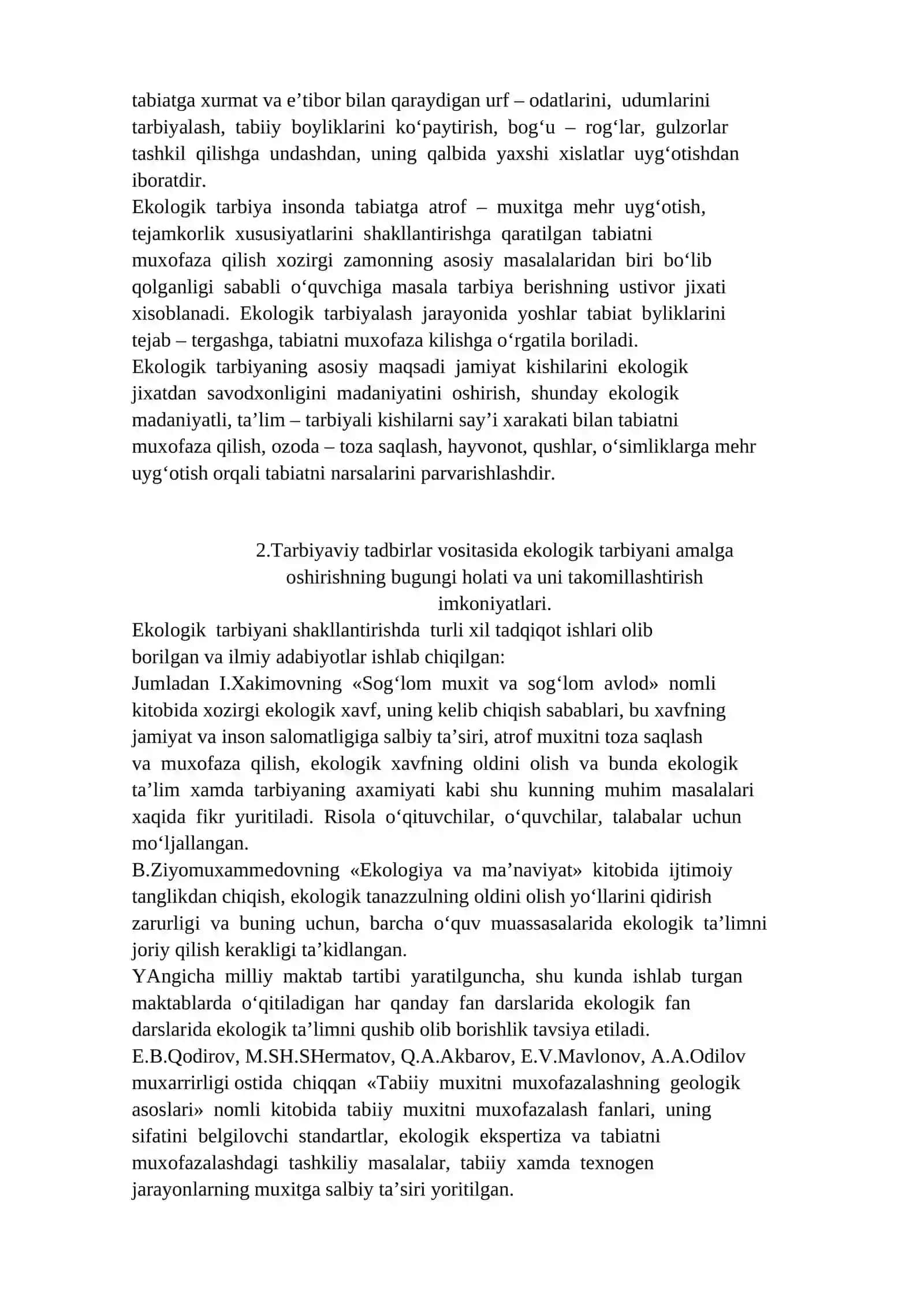 Boshlang‘ich sinf o‘quvchilariga ekologik tarbiya berishning maqsad va vazifalari 3