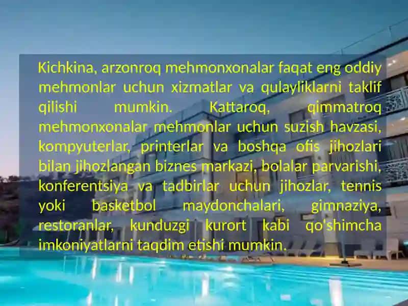 IXTISOSLASHGAN MEHMONXONALARNI TASHKIL ETISH 3