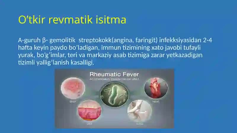 Revmatik isitma, mitral klapan nuqsonlari, aortal klapan nuqsonlari 3