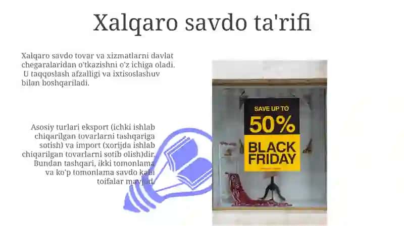 Xalqaro savdoning zaruriyati va uning asosiy ko'rinishlari 3