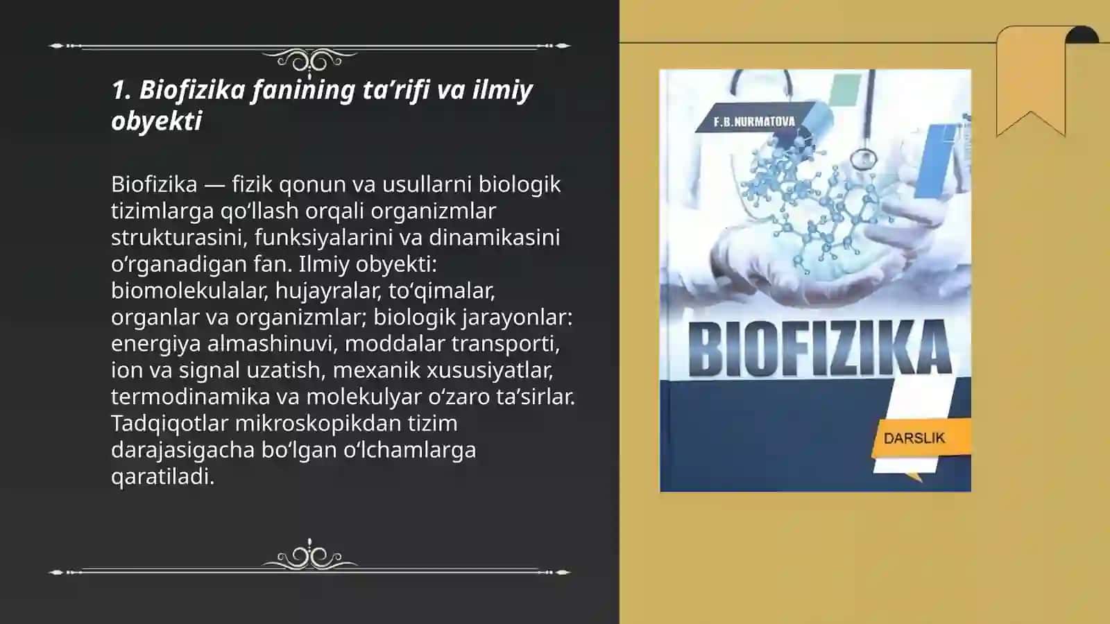 Biofizika fanining maqsadi vazifasi va tarixi 3