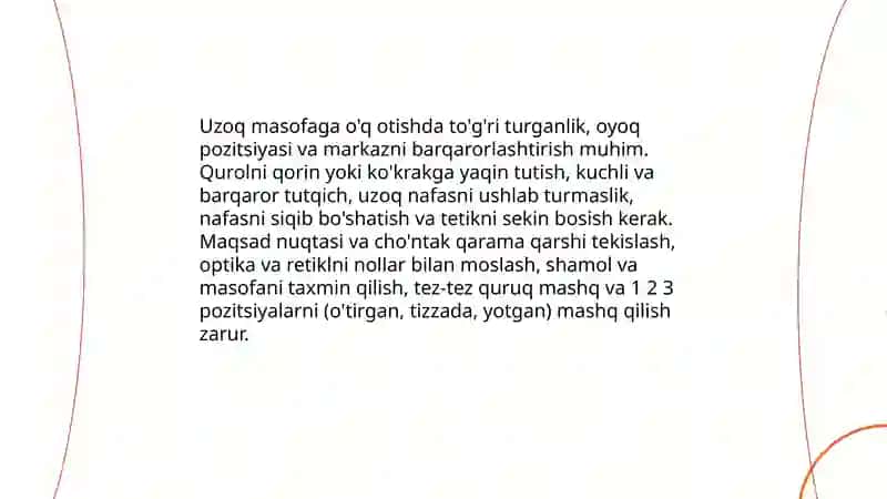Uzoq masofada jang olib borish texnikasi 3