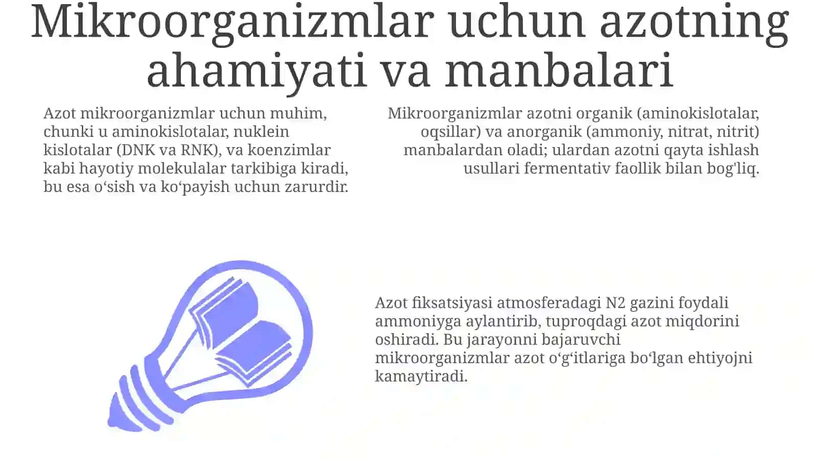 Mikroorganizmlarning azot bilan oziqlanishi 3