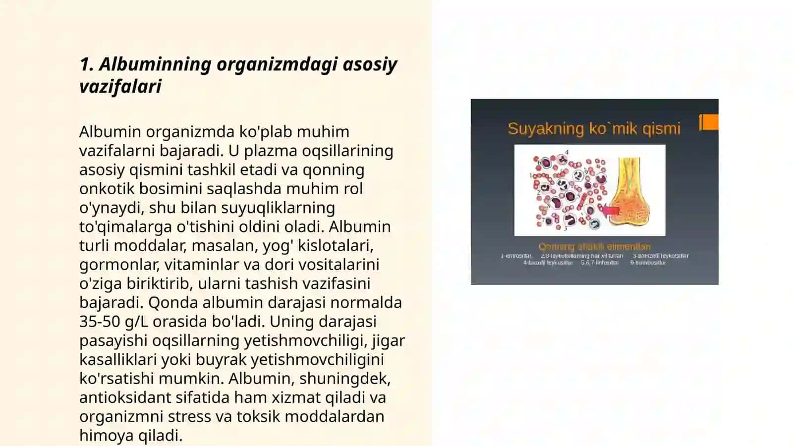 Albuminning tana suvi taqsimlanishi 3