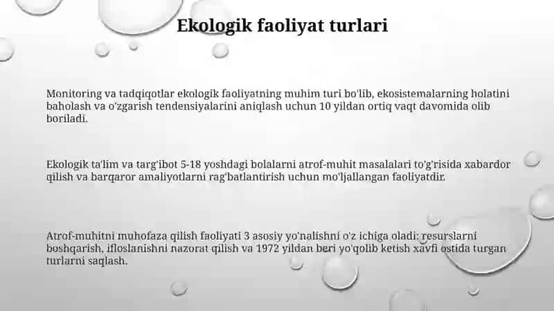 Ekologikmashgʻulotlarningturlari 3