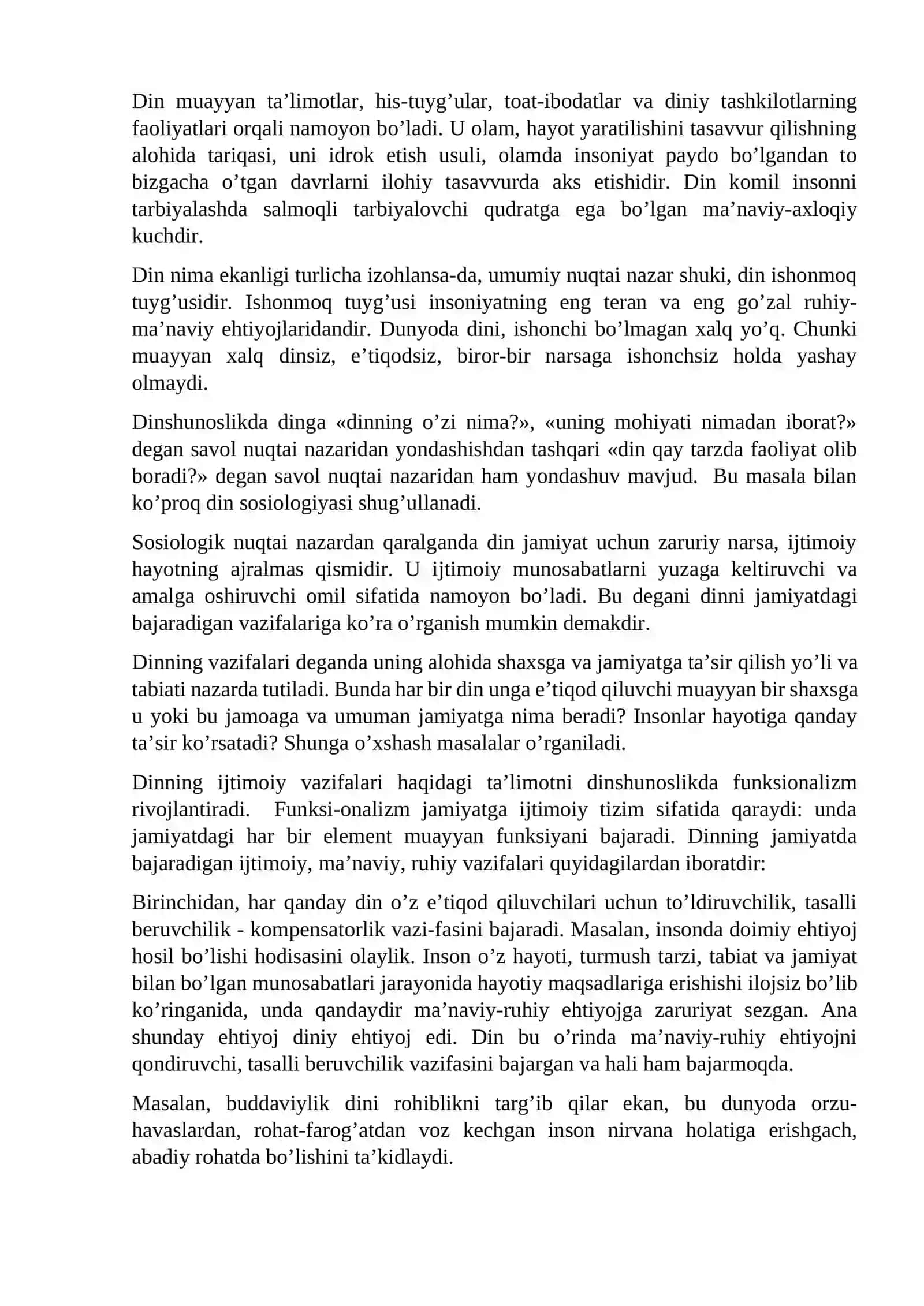 Dinshunoslik fanining predmeti, maqsadi va vazifalari: nazariy-uslubiy asoslari va jamiyatdagi o‘rni 3