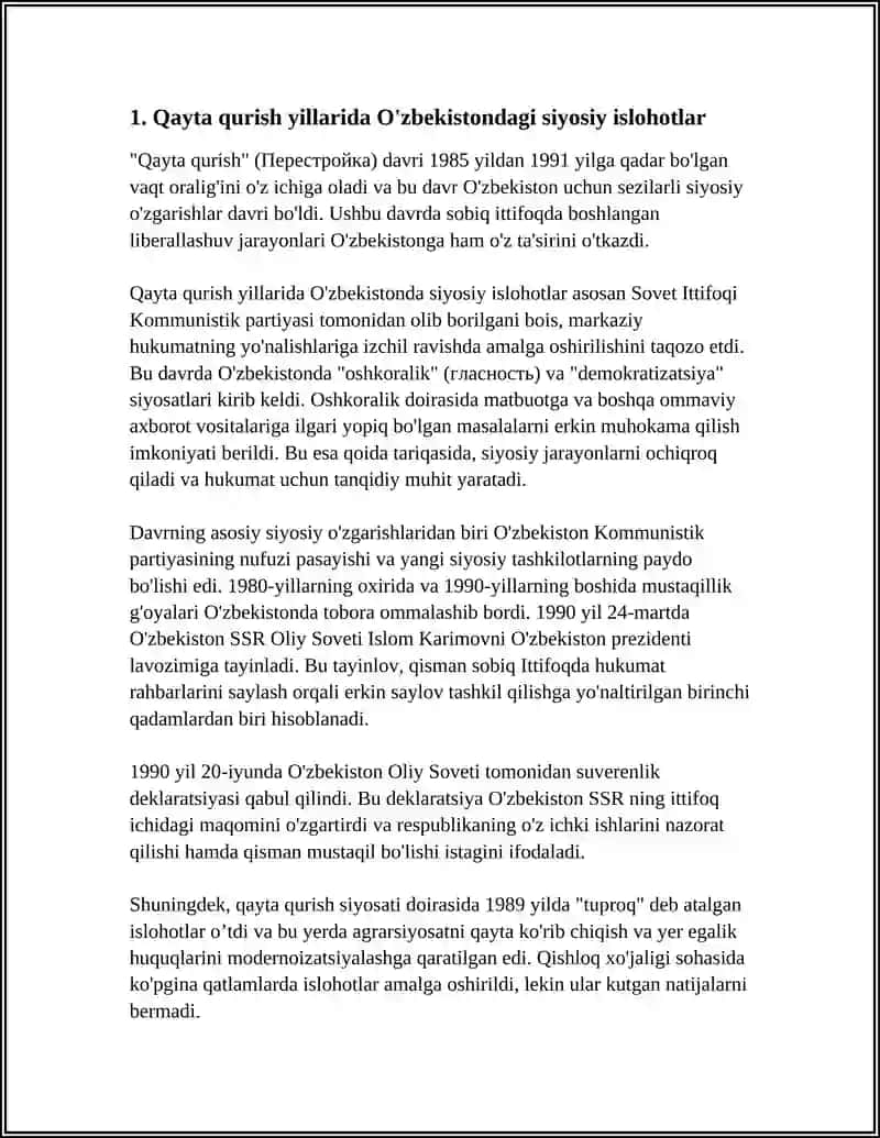 "QAYTA QURIW" JILLARINDA OZBEKISTANDAĢI JAMIYETSHILIK SIYASIY JAĢDAY 3