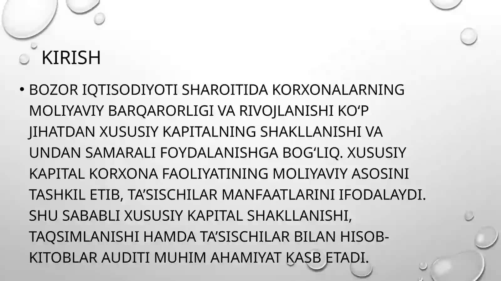 Xususiy kapital shakllanishi va taqsimlanishi hamda ta'sischilar bilan xisoblashishlar auditi 3