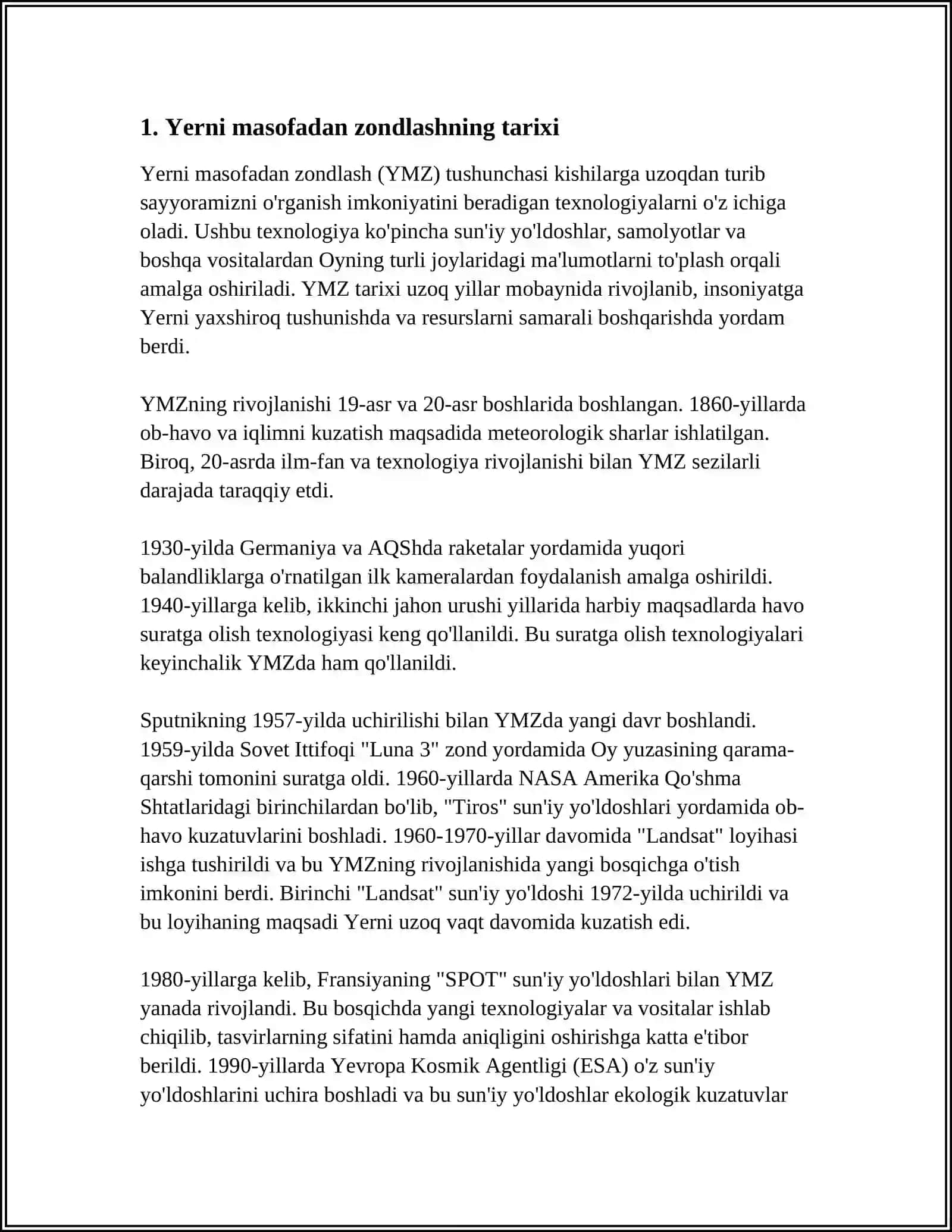 YERNI MASOFADAN ZONDLASH TIZIMLARINI OʻRGANISH 3