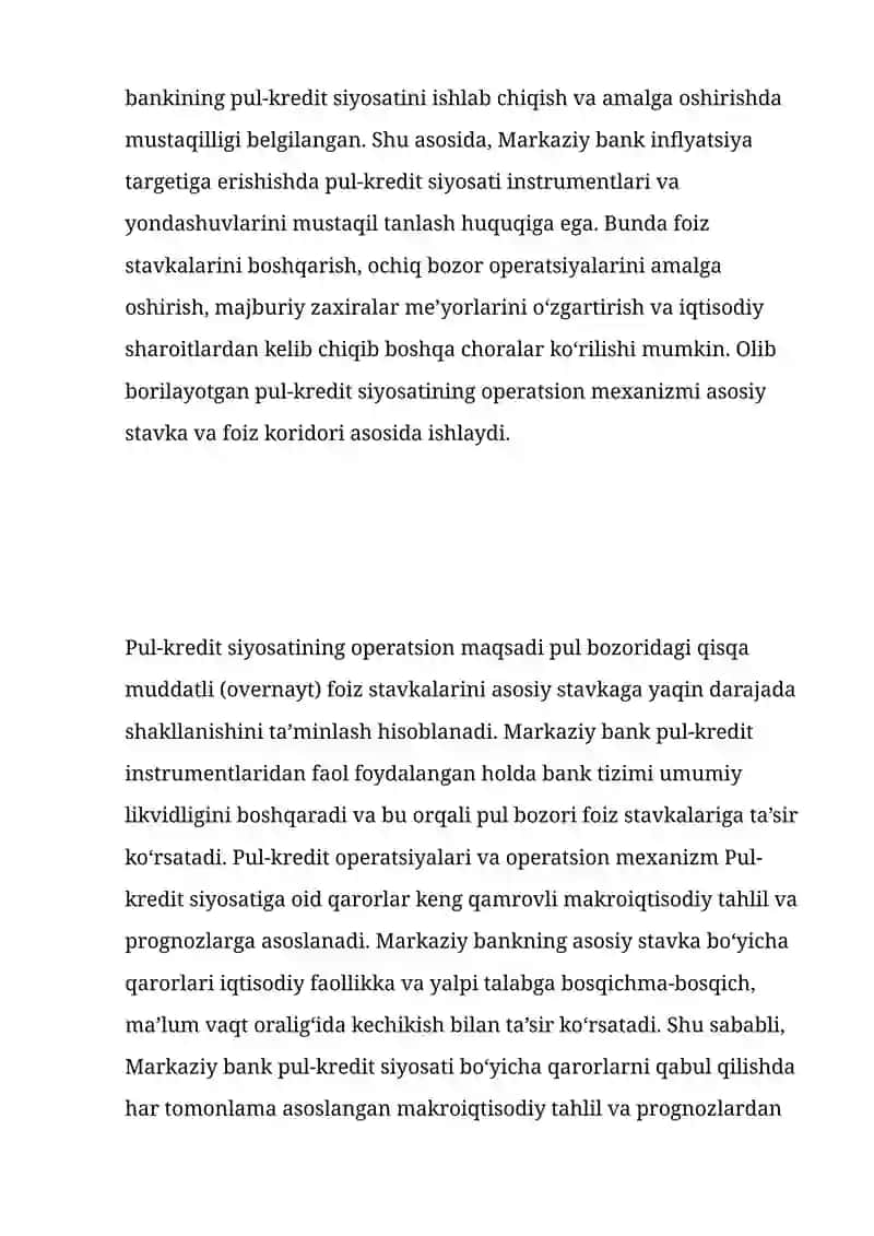 Pul-kredit siyosatining asosiy tamoyillari 3